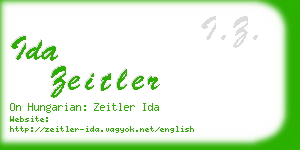 ida zeitler business card